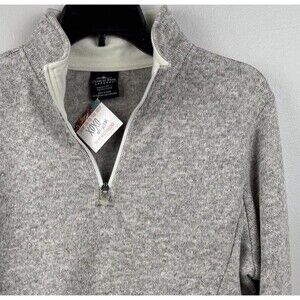 NWT Charles River Sweater Women Large Beige  1/4 Zip Pullover Monogram KAR New